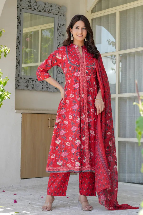 Pink_Flower_Printed_Three_Piece_Suit