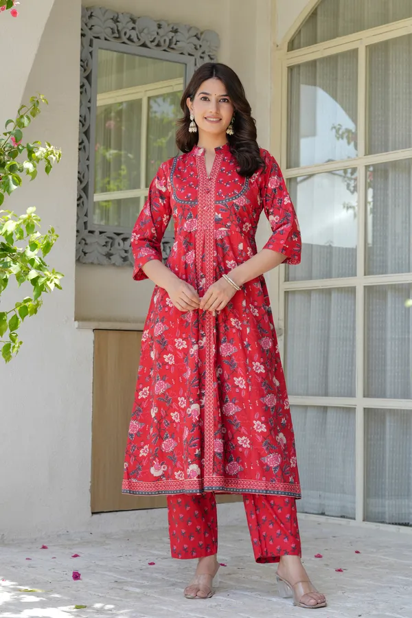 Pink_Flower_Printed_Three_Piece_Suit