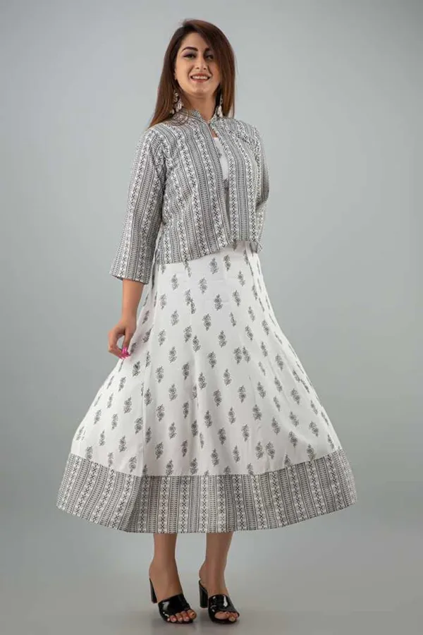 White_Rayon_Printed_Rayon_Gown_With_Jacket