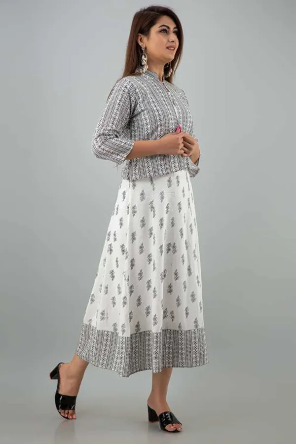 White_Rayon_Printed_Rayon_Gown_With_Jacket