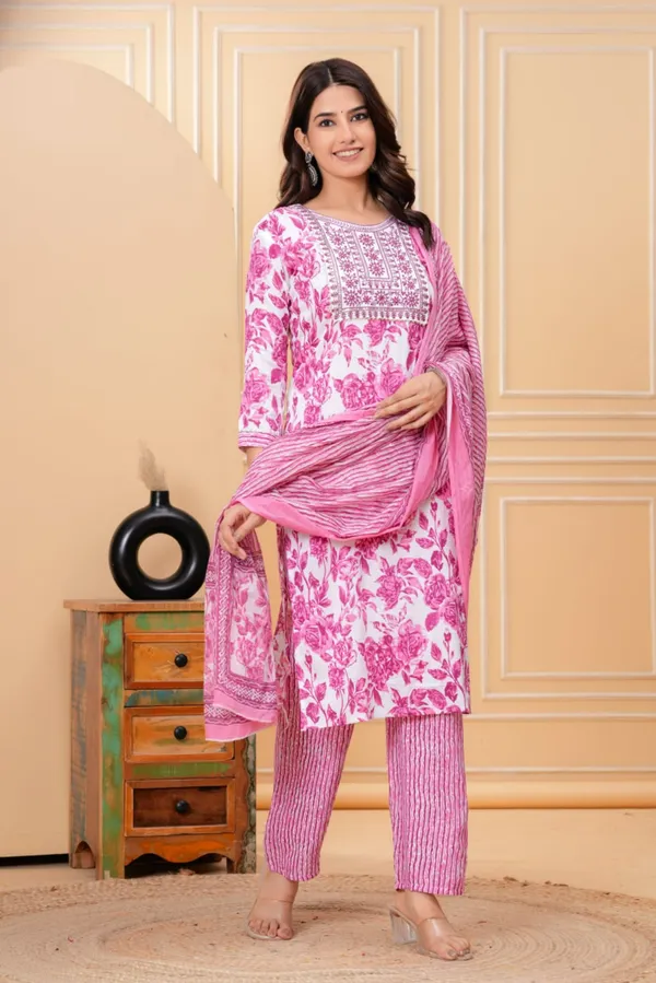 Pink_Petals_Casual_Kurta_Set