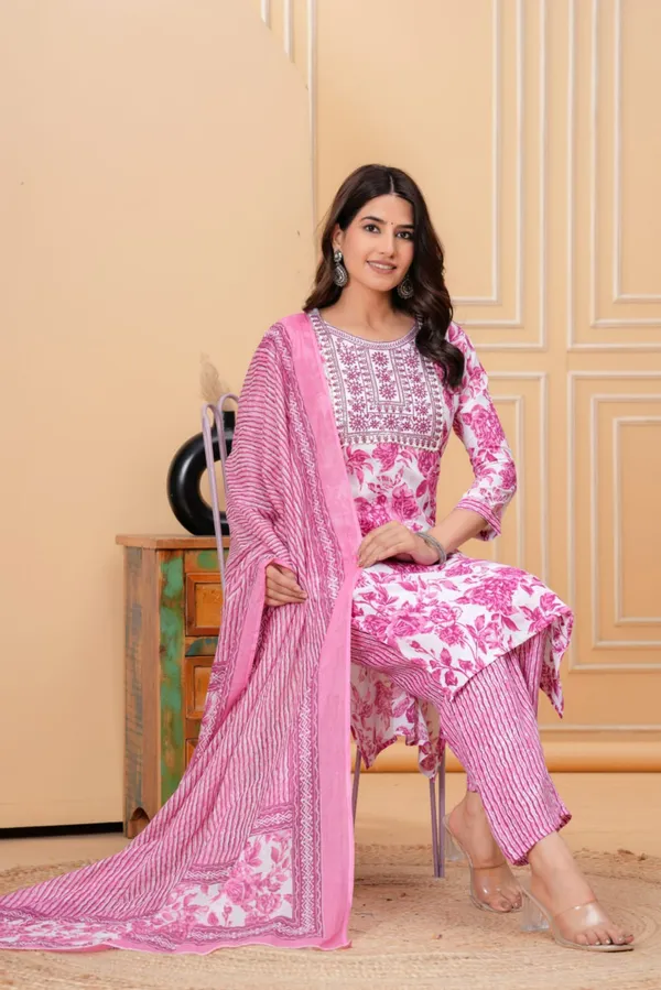 Pink_Petals_Casual_Kurta_Set