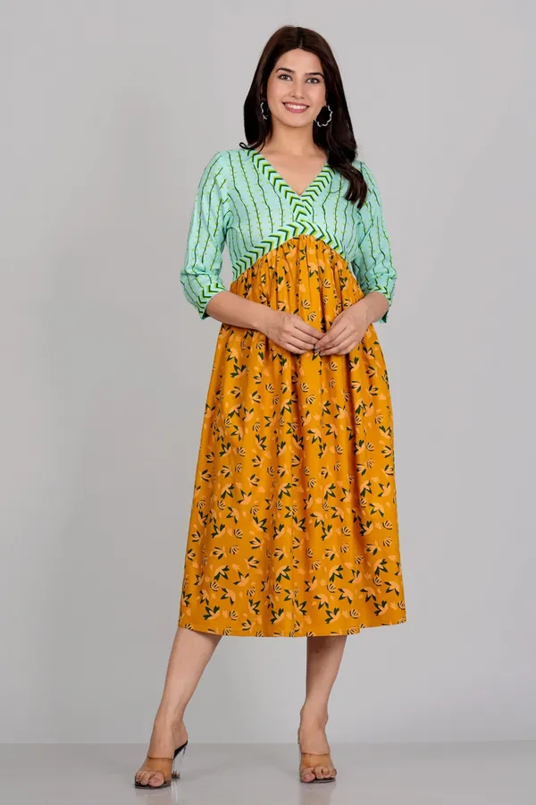 Green_&_Yellow_Two_Shade_Aliya_Cut_Casual_Gown