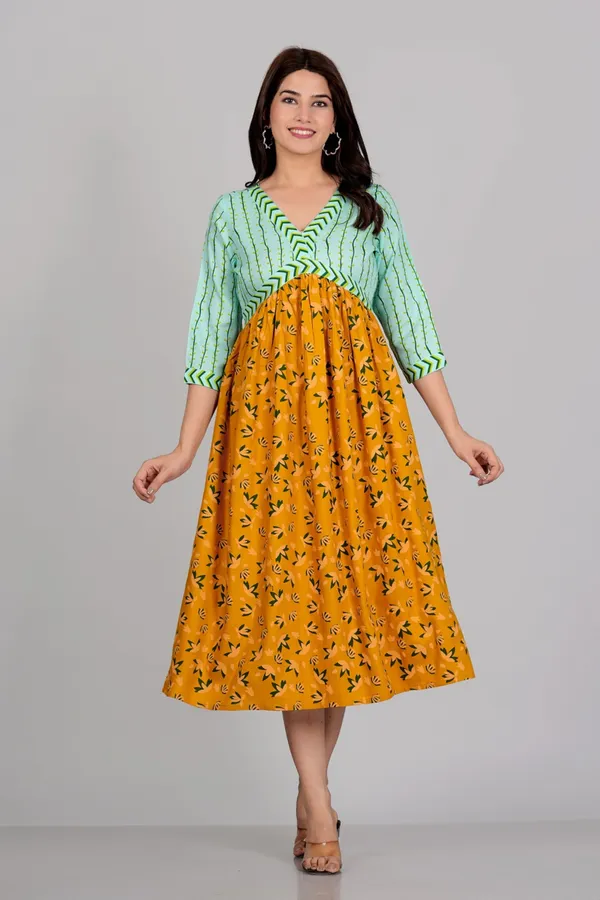 Green_&_Yellow_Two_Shade_Aliya_Cut_Casual_Gown
