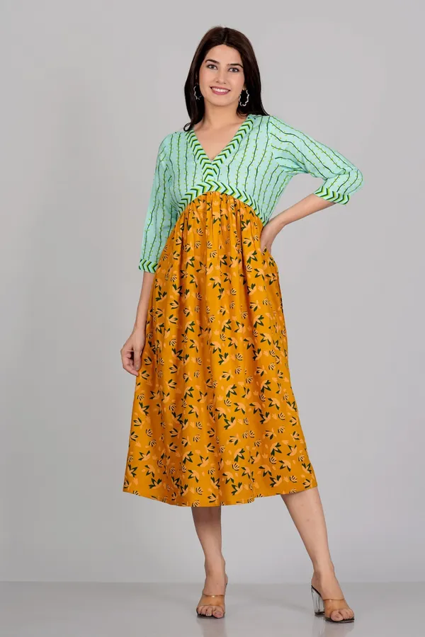 Green_&_Yellow_Two_Shade_Aliya_Cut_Casual_Gown