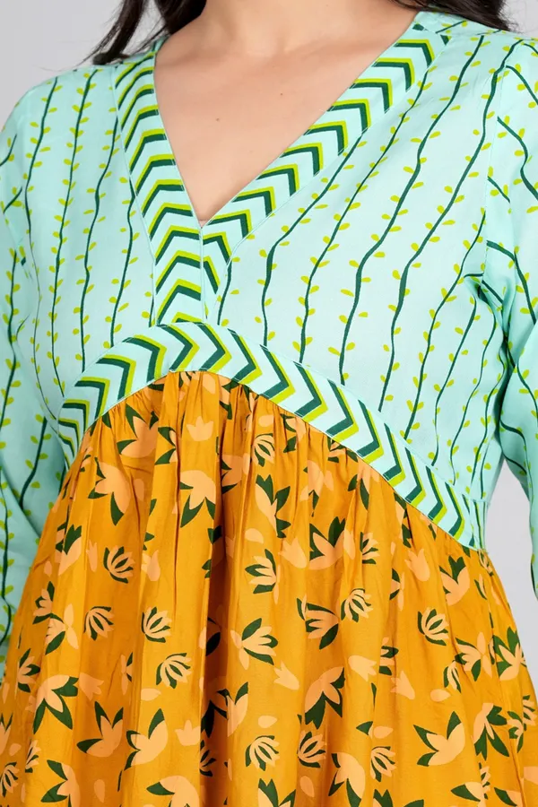 Green_&_Yellow_Two_Shade_Aliya_Cut_Casual_Gown