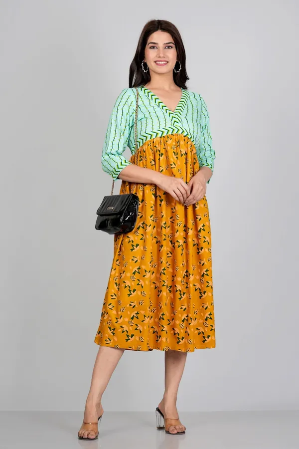 Green_&_Yellow_Two_Shade_Aliya_Cut_Casual_Gown