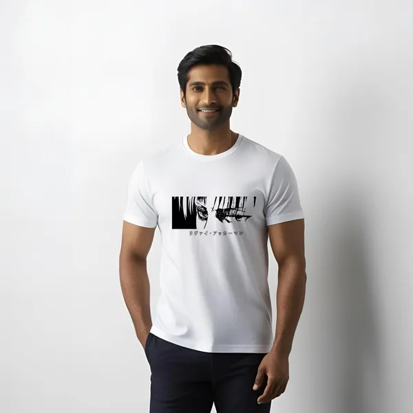 White_Pure_Cotton_Graphic_Print_Round_Neck_T-Shirt_For_Men