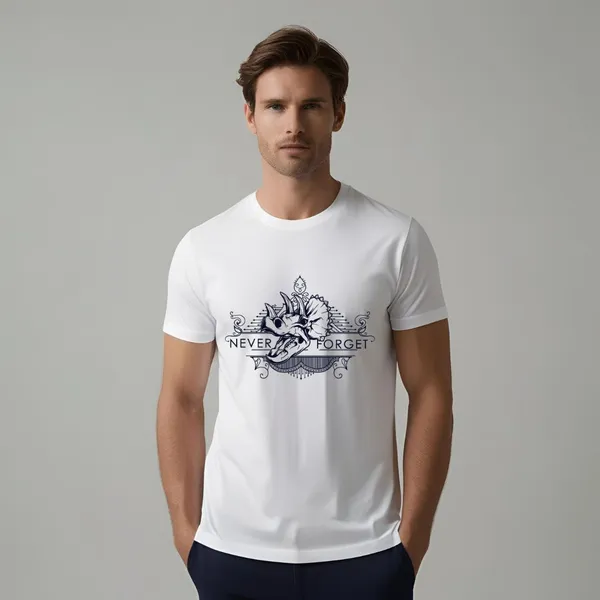 White_Pure_Cotton_Graphic_Print_Round_Neck_T-Shirt_For_Men