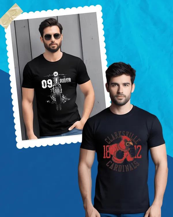 Combo_of_2_Black_Pure_Cotton_Graphic_Print_Round_Neck_T-Shirt_For_Men