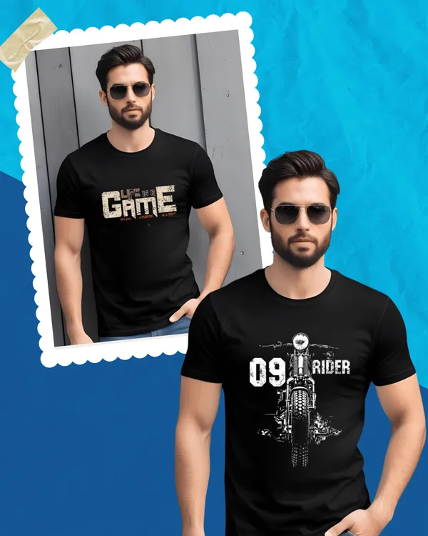 Combo_of_2_Black_Pure_Cotton_Graphic_Print_Round_Neck_T-Shirt_For_Men