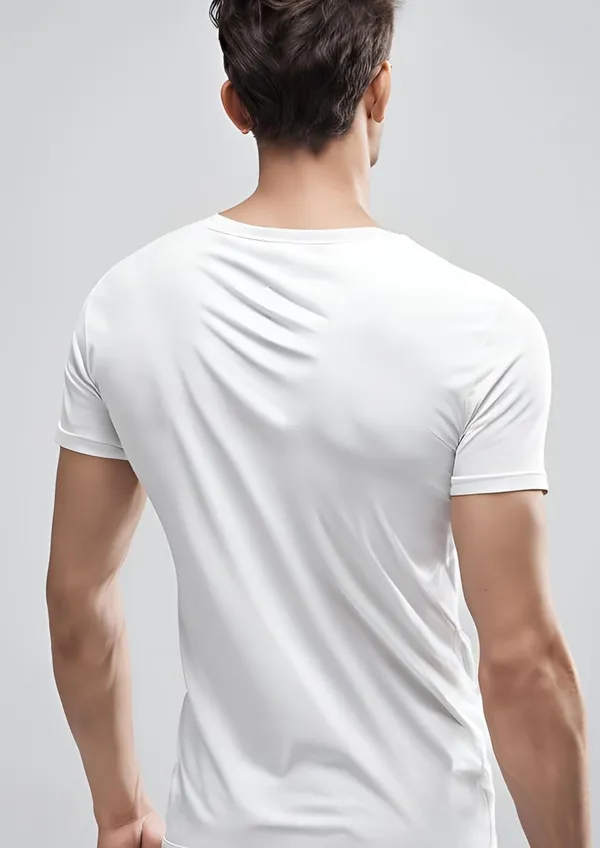 White_Cotton_Regular_Fit_Short_Sleeve_Round_Neck_T-Shirt_For_Men