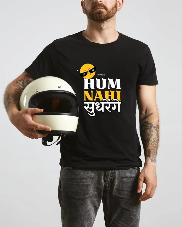 Black_Cotton_Regular_Fit_Short_Sleeve_Round_Neck_T-Shirt_For_Men