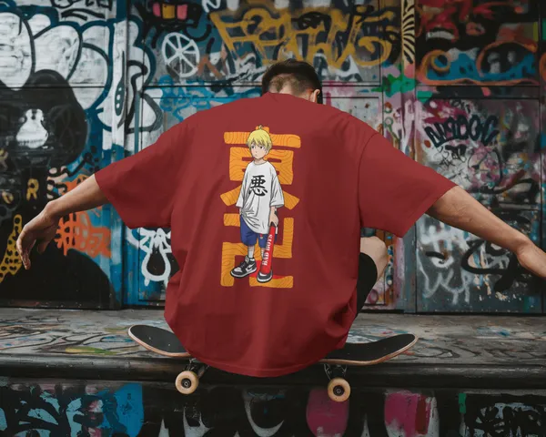 Maroon_Pure_Cotton_Graphic_Print_OverSize_T-Shirt_For_Men