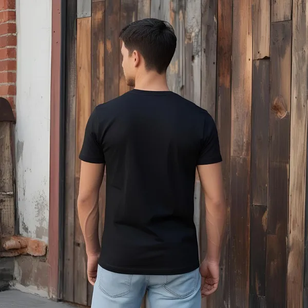 Black_Pure_Cotton_Graphic_Print_Round_Neck_T-Shirt_For_Men