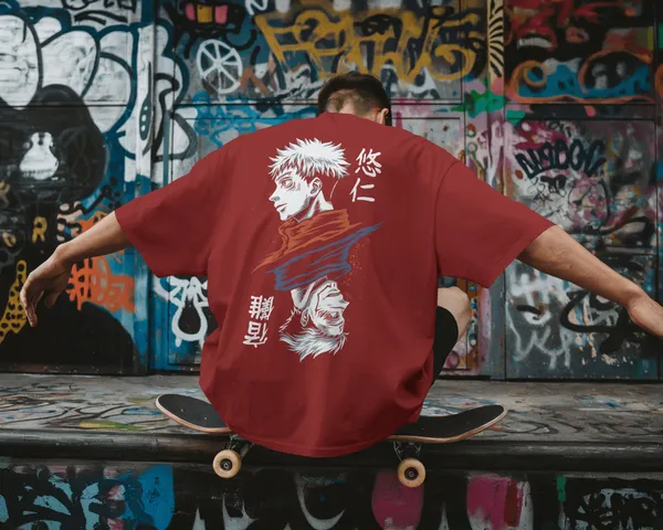 Maroon_Pure_Cotton_Graphic_Print_OverSize_T-Shirt_For_Men