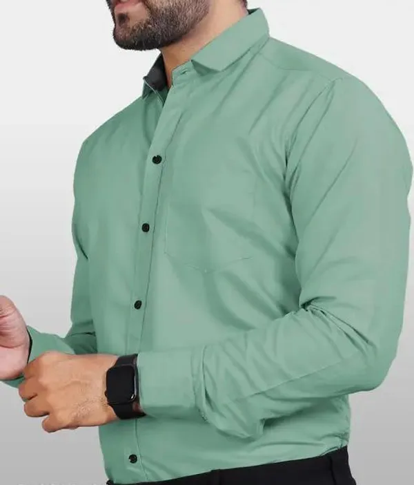 Green_Casual_Trendy_Solid_Green_Shirt_For_Men