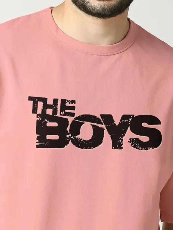 Peach_Stylish_Tye-Dye_Oversize_T-Shirt_And_Shorts_For_Men