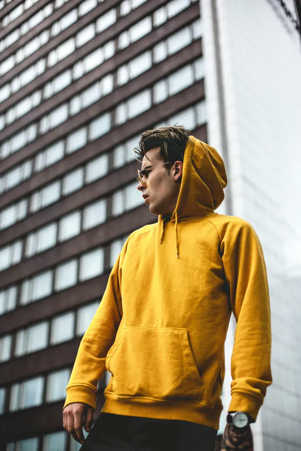 Yellow_Stylish_Plain_Hoodie_For_Men