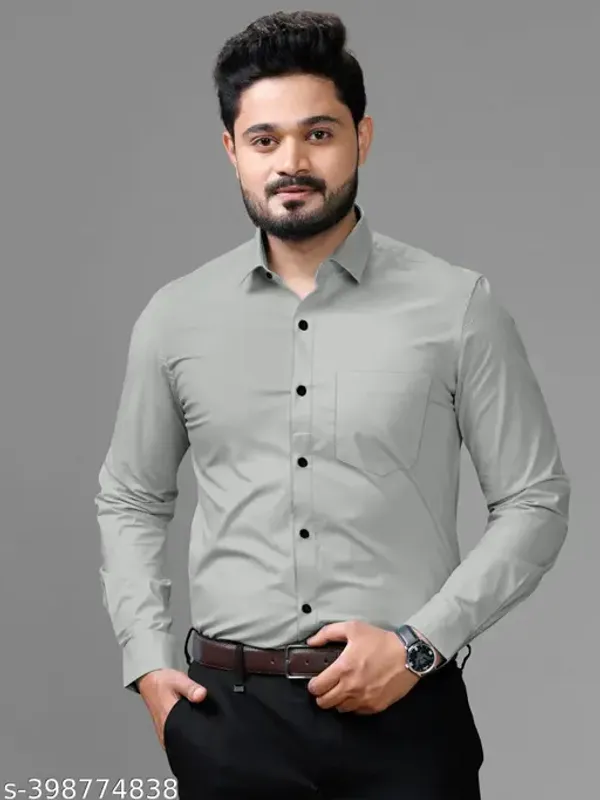 Grey_Casual_Trendy_Solid_Grey_Shirt_For_Men