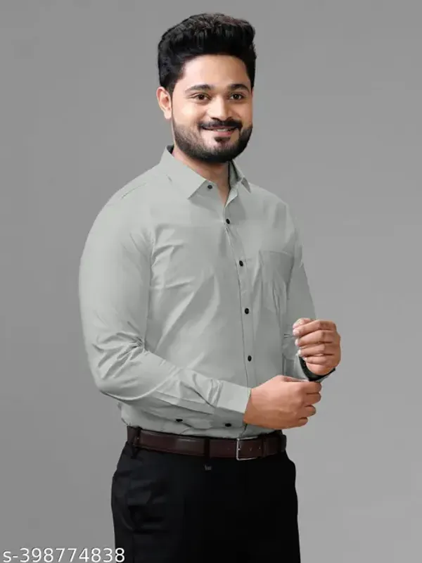 Grey_Casual_Trendy_Solid_Grey_Shirt_For_Men