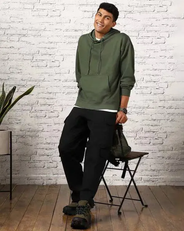 Olive_Stylish_Plain_Hoodie_For_Men