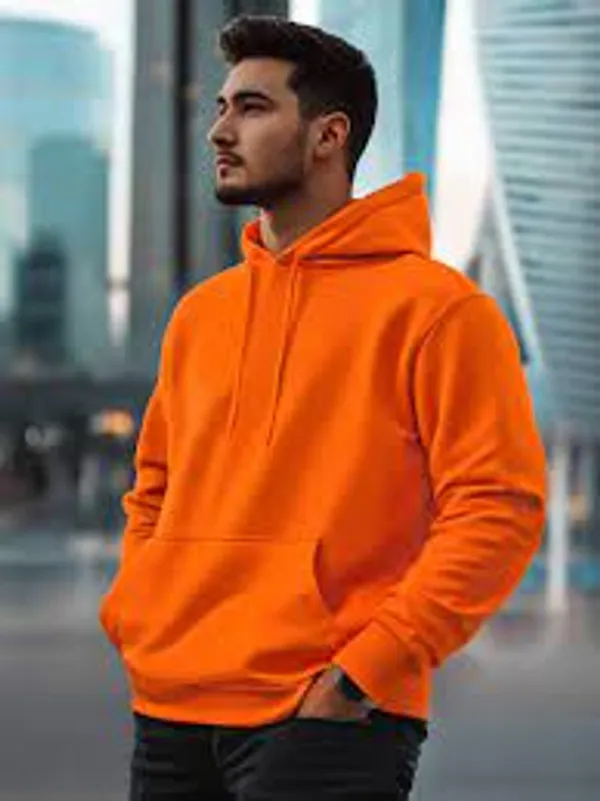 Orange_Stylish_Plain_Hoodie_For_Men