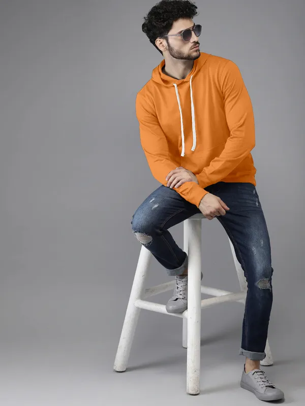 Orange_Stylish_Plain_Hoodie_For_Men