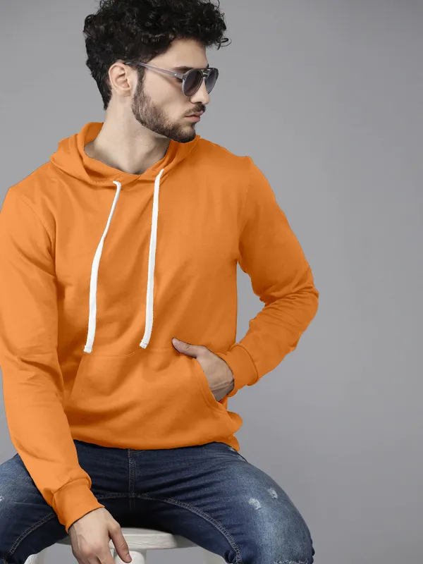 Orange_Stylish_Plain_Hoodie_For_Men