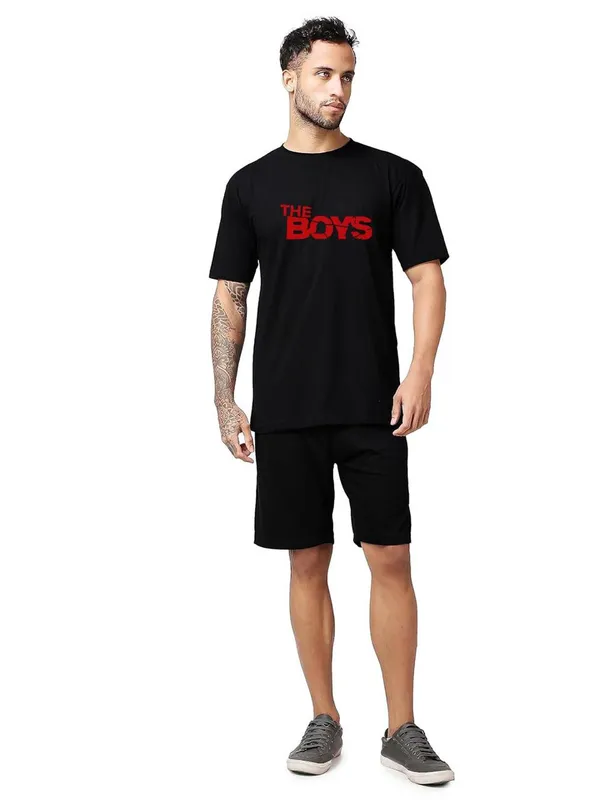 Black_Stylish_Tye-Dye_Oversize_T-Shirt_And_Shorts_For_Men