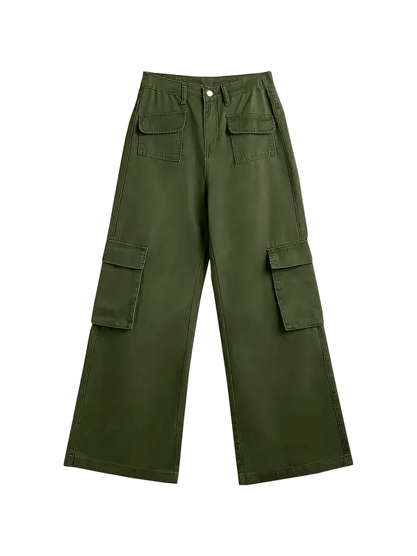 Green_Straight_Fit_Green_Cargo_Jeans_For_Woman