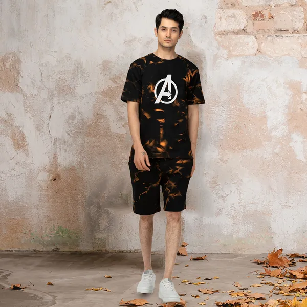 Black_Stylish_Tye-Dye_Oversize_T-Shirt_And_Shorts_For_Men