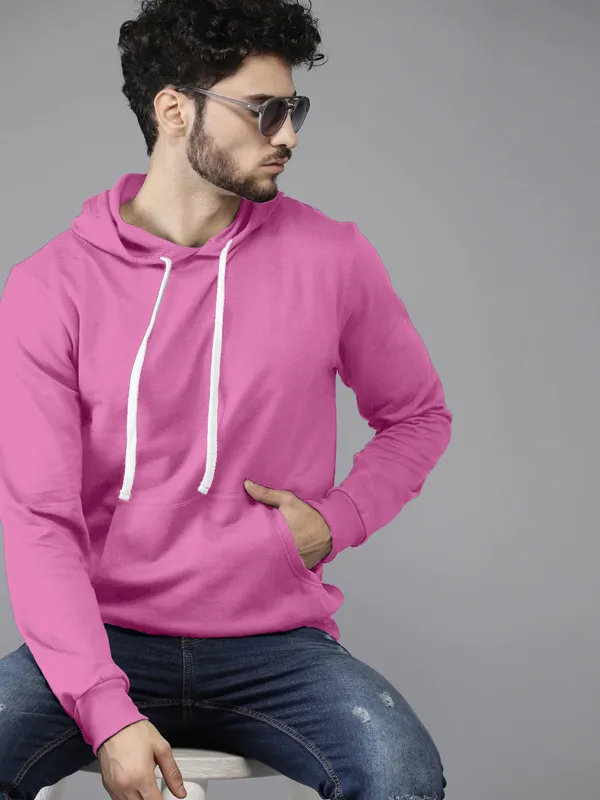 Dpink_Stylish_Plain_Hoodie_For_Men