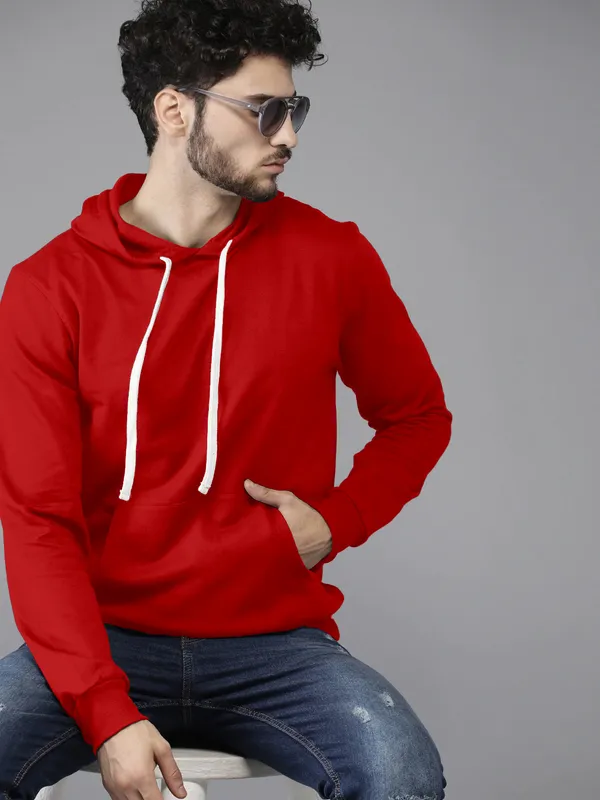 Red_Stylish_Plain_Hoodie_For_Men