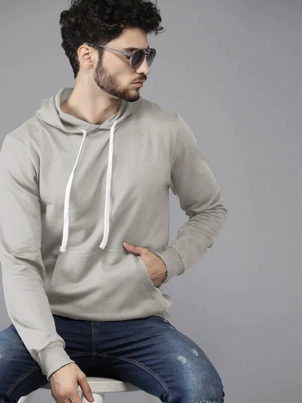 Grey_Stylish_Plain_Hoodie_For_Men