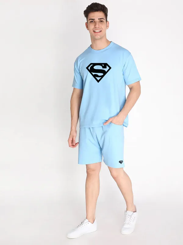 Sky_Blue_Stylish_Tye-Dye_Oversize_T-Shirt_And_Shorts_For_Men