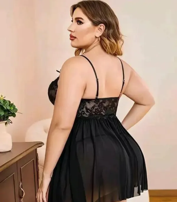 Adore_Your_Elegance_And_Beauty_With_French_Lace_&_Mesh_Babydoll_Nightwear