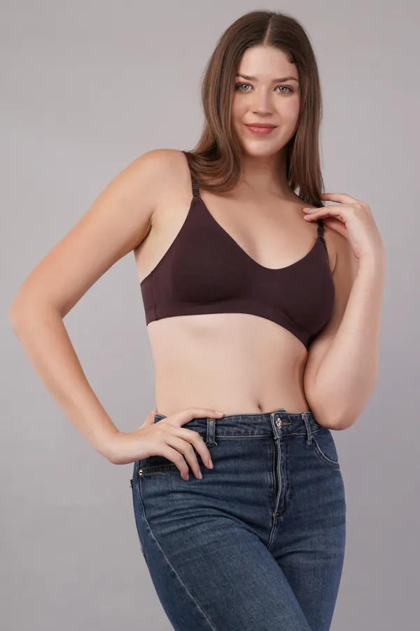 Adore_And_Comfort_Of_Brown_Slip-On_Comfort_Bra