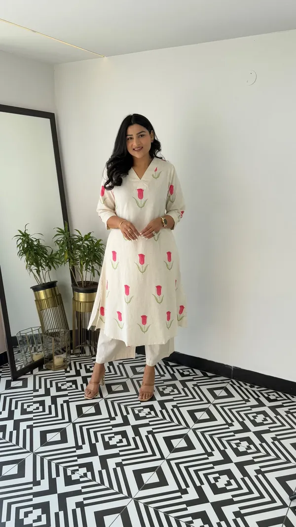 Premium_Pure_Cotton_Discharge_Print_Co-ord_Set__A-Line_Kurti_with_Ankle-Length_Pants_|_Summer_Collection