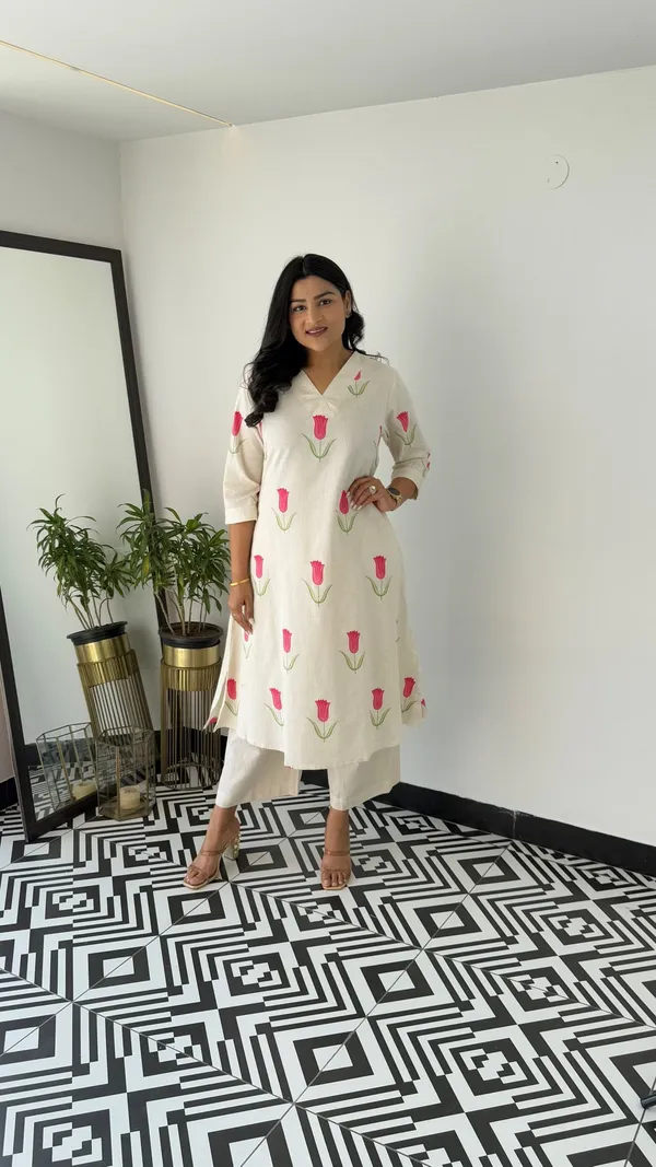 Premium_Pure_Cotton_Discharge_Print_Co-ord_Set__A-Line_Kurti_with_Ankle-Length_Pants_|_Summer_Collection