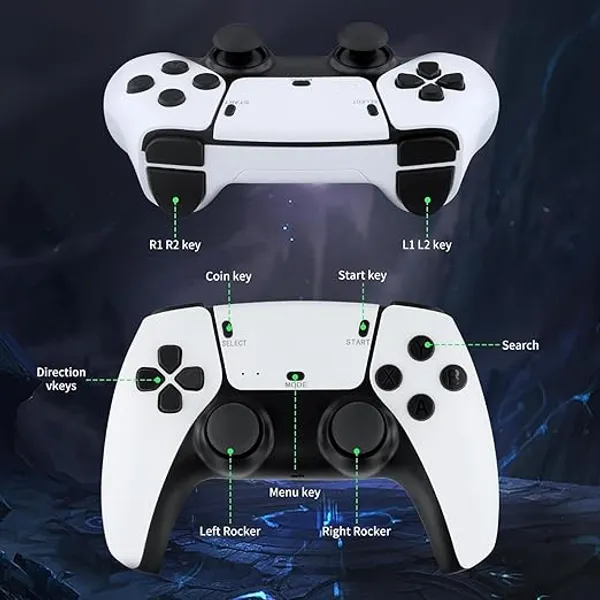 White_Retro_4K_Wireless_Game_Console_Plug_&_Play_Hdmi_Stick_With_20,000+_Built-In_Games_2.4G_Dual_Wireless_Controllers_(64Gb