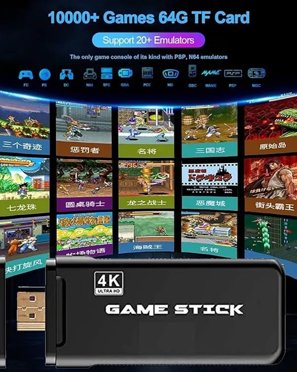 White_Retro_4K_Wireless_Game_Console_Plug_&_Play_Hdmi_Stick_With_20,000+_Built-In_Games_2.4G_Dual_Wireless_Controllers_(64Gb
