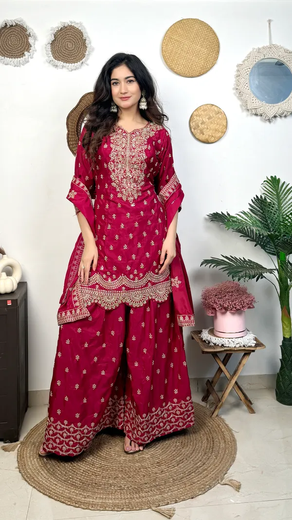 Red_Embroidered_Palazzo_Suit_Set_With_Dupatta_Traditional_Indian_Ethnic_Wear