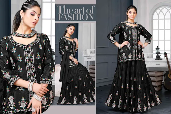 Black_Embroidered_Sharara_Suit_Set_With_Dupatta