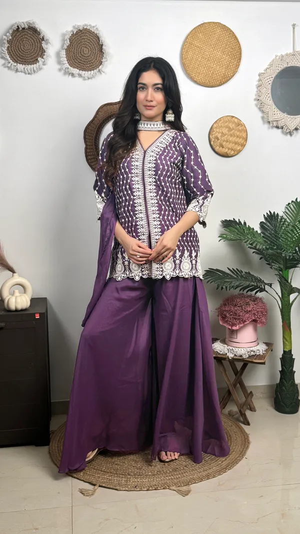 Dark_Purple_Ethnic_Embroidered_Kurta_Palazzo_Set_With_Dupatta