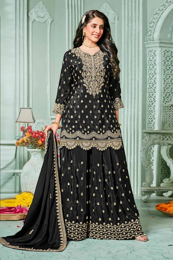 Black_Crappie_Embroidered_Sharara_Suit_Set_With_Dupatta