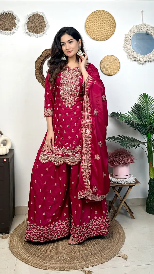 Red_Embroidered_Palazzo_Suit_Set_With_Dupatta_Traditional_Indian_Ethnic_Wear