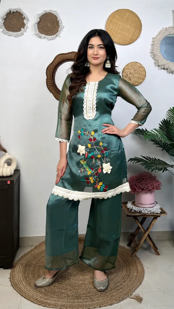 Green_Embroidered_Silk_Kurta_Palazzo_Set_With_Lace_Detailing