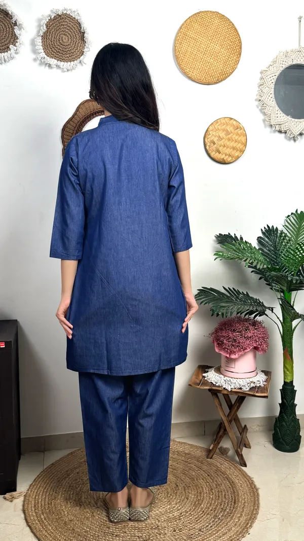 Blue_Denim_Coord_Set_With_Checkered_Print_Detailing