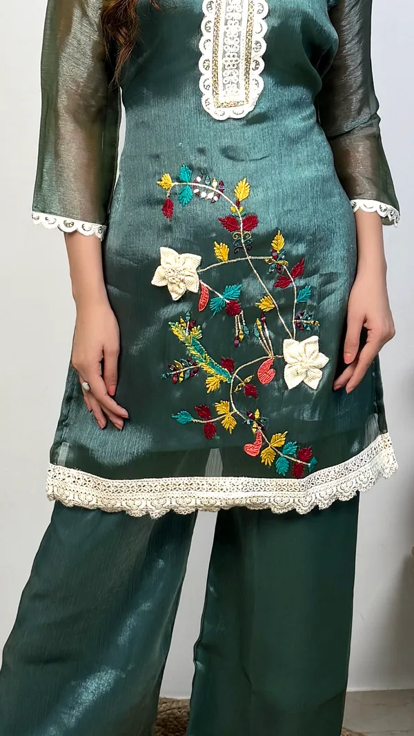 Green_Embroidered_Silk_Kurta_Palazzo_Set_With_Lace_Detailing